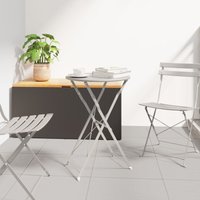 Berkfield Home Folding Bistro Table Beige √ò50x71 cm Powder-coated Steel | Size: 50x71 cm