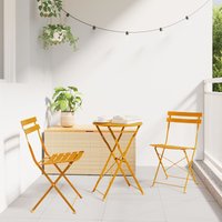 Berkfield Home 3-Piece Folding Bistro Set in Mustard Yellow Steel