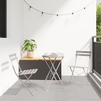 Berkfield Home 3-Piece Beige Steel Folding Bistro Set