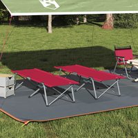 Berkfield Home Folding Lounge Bed Red Metal, Fabric Standard Foldable