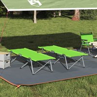 Berkfield Home Folding Camping Bed Dark green Metal frame with fabric surface