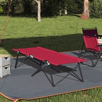 Berkfield Home Folding Sun Bed with Carry Bag Red 600D Oxford Fabric