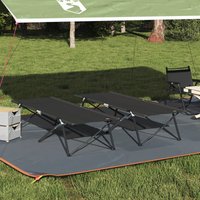 Berkfield Home Folding Sun Beds with Carry Bags 2 pcs Black 600D Oxford Fabric