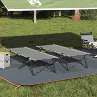 Berkfield Home Folding Sun Beds with Carry Bags 2 pcs Grey 600D Oxford Fabric