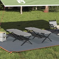 Berkfield Home Folding Sun Beds 2 pcs with Carry Bag Grey 600D Oxford Fabric