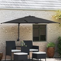 Berkfield Home Garden Parasol Black 248, 5 x 247, 5 x 119 cm Fabric
