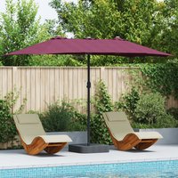 Berkfield Home Garden Parasol Folding Bordeaux red 385 x 209 x 244 cm Fabric
