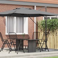 Berkfield Home Cantilever Roma Parasol Anthracite 286x285x265 cm Aluminium | Size: 286 x 285 x 265 cm