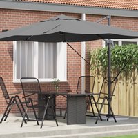 Berkfield Home Cantilever Umbrella Anthracite Polyester, Powder-Coated Steel Large