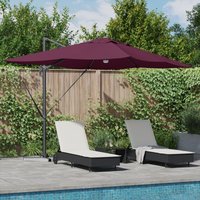 Berkfield Home Cantilever Umbrella - Bordeaux Red Bordeaux red Metal & Fabric