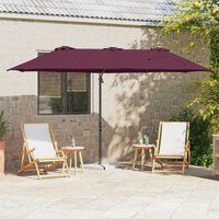Berkfield Home Garden Cantilever Parasol with Lock Bordeaux red Large