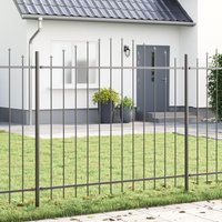 Berkfield Home Garden Fence with Hoop Top Grey 1.7x1.5 m Steel