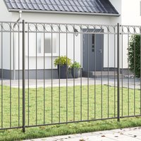 Berkfield Home Garden Fence Gray 1.7x1.5 m Steel in Grey