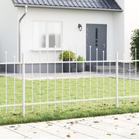 Berkfield Home Garden Fence with Hoop Top White 1.7x1 m Steel