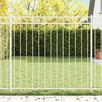 Berkfield Home White Steel Fence Panel 1.7x1.5m