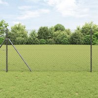 Berkfield Home Chain Link Fence Grey 1.2x10 m Steel