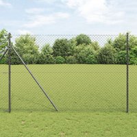 Berkfield Home Chain Link Fence Grey 1.6x10 m Steel