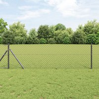 Berkfield Home Chain Link Fence Grey 0.4x25 m Steel