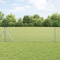 Berkfield Home Welded Wire Fence 0.6 x 25 m Galvanised Steel in Silver