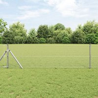 Berkfield Home Welded Wire Fence 0.6x100 m Galvanized Steel in Silver