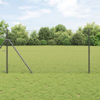 Berkfield Home Welded Wire Fence Grey 1x50 m Steel in Silver