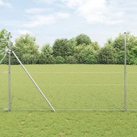 Berkfield Home Hexagon Fence 1.6x10 m Galvanized Steel in Silver