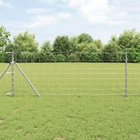 Berkfield Home Field Fence 0.8x10 m Galvanised Steel in Silver