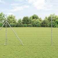 Berkfield Home Field Fence 1.6x10 m Galvanised Steel in Silver