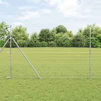 Berkfield Home Field Fence 1.6x10 m Galvanised Steel in Grey