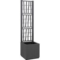Berkfield Home Dark Grey Garden Planter with Trellis - 36x36x140 cm | Size: 36 x 36 x 140 cm