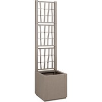 Berkfield Home Garden Planter with Trellis - Light Brown - 36x36x140 cm - PP in Grey | Size: 36 x 36 x 140 cm