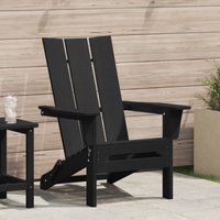 Berkfield Home Folding Adirondack Chair Black 74.5x80.5x90 cm HDPE