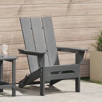 Berkfield Home Folding Adirondack Chair Light Grey 74.5x80.5x90 cm HDPE