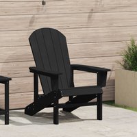 Berkfield Home Adirondack Chair Black 74x82x91 cm HDPE | Size: 74 x 82 x 91 cm