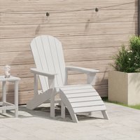 Berkfield Home Adirondack Chair with Footrest White HDPE