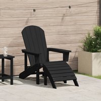 Berkfield Home Adirondack Chair with Footrest Black HDPE