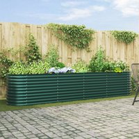 Berkfield Home Green Garden Raised Bed 400x80x81 cm Galvanized Steel | Size: 400 x 80 x 81 cm