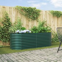 Berkfield Home Garden Raised Bed Green 240x80x81 cm Galvanised Steel | Size: 240 x 80 x 81 cm