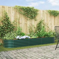 Berkfield Home Garden Raised Bed Green Galvanised steel 320 x 80 x 44 cm Durable