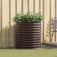 Berkfield Home Garden Raised Bed - Brown 80x80x81 cm Galvanized Steel | Size: 80 x 80 x 81 cm