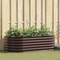 Berkfield Home Garden Raised Bed Brown 160x80x44 cm Galvanized Steel | Size: 160 x 80 x 44 cm