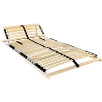 Berkfield Home Slatted Bed Base with Headboard Manual Beige 140 x 190 cm Wood in Brown