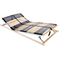 Berkfield Home Slatted Bed Base Manual Brown 140 x 190 cm Solid beech wood