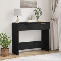 Berkfield Home Console Table Black Oak 90x36x75 cm Engineered Wood | Size: 90 x 36 x 75 cm