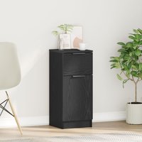 Berkfield Home Sideboard Black Oak 30x30x70 cm Engineered Wood | Size: 30 x 30 x 70 cm