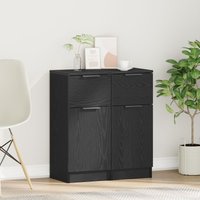 Berkfield Home Black Oak Sideboard 30x30x70 cm MDF | Size: 30 x 30 x 70 cm