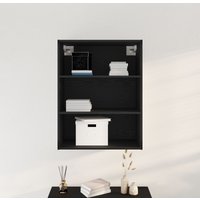 Berkfield Home Hanging Wall Cabinet Black Oak 69.5 x 32.5 x 90 cm