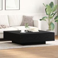 Berkfield Home Coffee Table Black Oak 100x100x31 cm Engineered Wood | Size: 100 x 100 x 31 cm