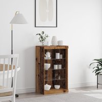 Berkfield Home Sideboard with LED Lights Old Wood 60, 5x37x100 cm in Brown | Size: 5 x 37 x 100 cm