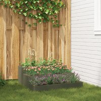 Berkfield Home Garden Planter 3-Tier 90x90x35 cm Olive Green Steel | Size: 90 x 90 x 35 cm